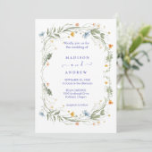 Invitation Mariage Floral Neutre Rustique (Debout devant)