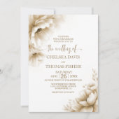 Invitation Mariage Floral Neutre Rustique (Devant)
