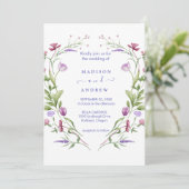 Invitation Mariage Floral Neutre Rustique (Debout devant)