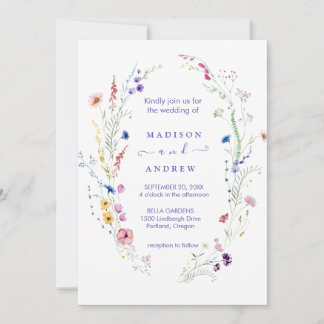 Invitation Mariage Floral Neutre Rustique