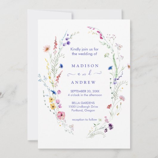 Invitation Mariage Floral Neutre Rustique (Devant)