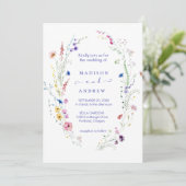 Invitation Mariage Floral Neutre Rustique (Debout devant)