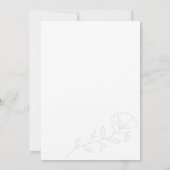 Invitation Mariage floral noir blanc simple (Dos)