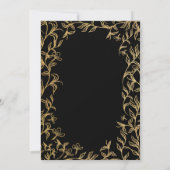 Invitation Mariage Floral Noir Doré (Dos)