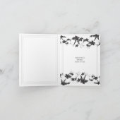 Invitation Mariage floral noir et blanc (Intérieur)