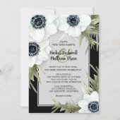 Invitation Mariage floral noir et blanc (Devant)