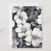 Invitation Mariage floral noir et blanc (Dos)