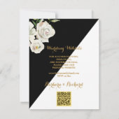 Invitation Mariage floral noir et blanc Budget (Dos)