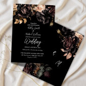 Invitation Mariage floral noir et blanc classique