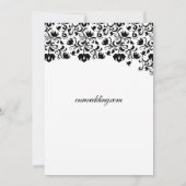 Invitation Mariage floral noir et blanc élégant (Dos)