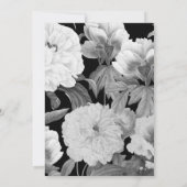 Invitation Mariage floral noir et blanc Peonies d'aquarelle (Dos)