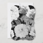 Invitation Mariage floral noir et blanc Peonies d'aquarelle (Dos)