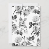 Invitation Mariage floral noir et blanc personnalisable (Dos)