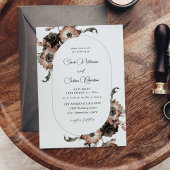 Invitation Mariage Floral noir et naturel