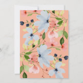 Invitation Mariage floral noir et rose simple Boho (Dos)