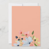 Invitation Mariage floral noir et rose simple Boho (Dos)