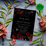 Invitation Mariage floral noir et rouge sur mesure<br><div class="desc">Présentant l'Elégante invitation de mariage floral noir et rouge, une fusion enchanteresse d'élégance et de charme gothique. Ces belles invitations sont drapées dans de riches teintes noires et rouges, mêlées à des motifs floraux opulents qui donnent le ton pour un événement inoubliable. Un mariage parfait entre romantisme traditionnel et intrigue...</div>