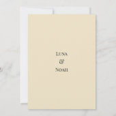 Invitation Mariage floral noir ivoire vert pivoine (Dos)