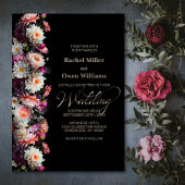 Invitation Mariage Floral noir moderne