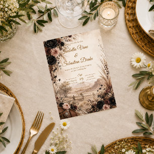 Invitation Mariage Floral Occidental de Rêve