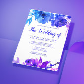 Invitation Mariage Floral Ombre bleu violet