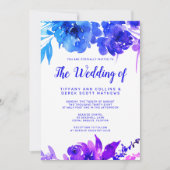 Invitation Mariage Floral Ombre bleu violet (Devant)