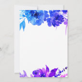 Invitation Mariage Floral Ombre bleu violet (Dos)