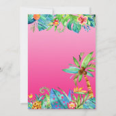 Invitation Mariage Floral Ombré Rose Turquoise Plage Tropical (Dos)