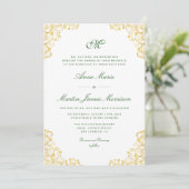 Invitation mariage floral or (Debout devant)