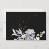 Invitation mariage floral or argent dramatique (Dos)