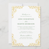 Invitation mariage floral or élégant (Devant)