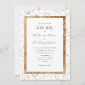 Invitation Mariage Floral Or moderne (Devant)