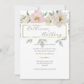 Invitation Mariage Floral Or moderne (Devant)