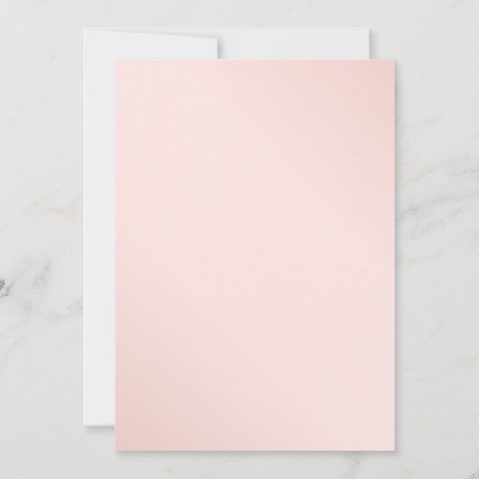 Invitation Mariage floral or rose pâle (Dos)