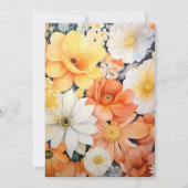 Invitation Mariage Floral Orange, Blanc et Doré (Dos)