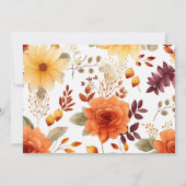 Invitation Mariage Floral Orange Bourgogne (Dos)