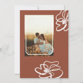 Invitation Mariage Floral Orange Brûlé Classique (Dos)