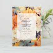 Invitation Mariage Floral Orange Brûlé et Crème (Debout devant)