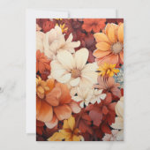 Invitation Mariage Floral Orange Brûlé et Crème (Dos)