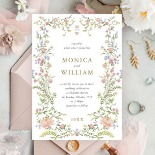 Invitation Mariage floral orange Grace Pastel Blush