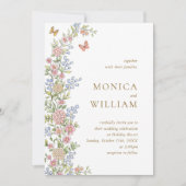 Invitation Mariage floral orange Grace Pastel Blush (Devant)