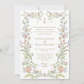 Invitation Mariage floral orange Grace Pastel Blush (Devant)