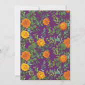 Invitation Mariage Floral Orange & Plum Violet Peony & Rose (Dos)