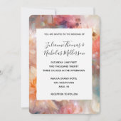 Invitation Mariage floral orangé rose (Devant)
