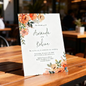 Invitation Mariage Floral Orange Rustique