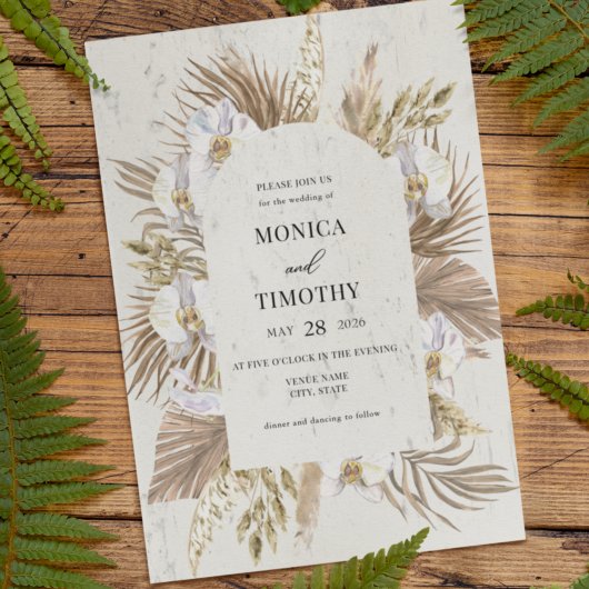 Invitation Mariage Floral Orchidée Bohème