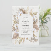 Invitation Mariage Floral Orchidée Bohème (Debout devant)