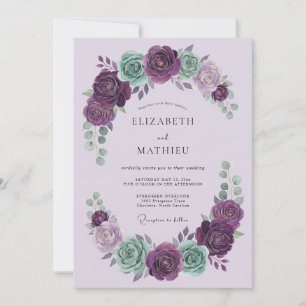 Invitation Mariage Floral Orné de Lavande