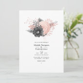 Invitation Mariage floral Pastel Blush Rose et Charcoal (Debout devant)