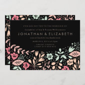 Invitation Mariage Floral Pastel Dessiné à la Main Moderne No (Devant / Derrière)